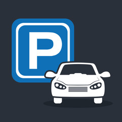 car with parking signal