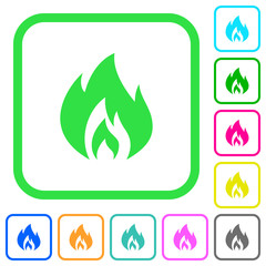 Flame vivid colored flat icons