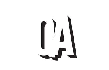 black and white qa q a alphabet letter logo combination icon design