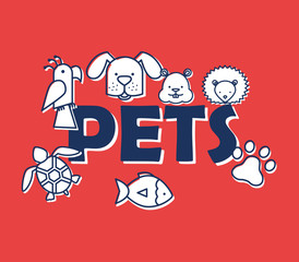 group of pets icons