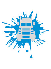 klecks farbe tropfen front truck lkw lastwagen fernfahrer fahren auto transport fahrer trucker groß clipart führerschein lieferant anhänger waren lieferung autobahn