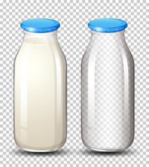 Set of milk bottle