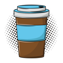 Coffee cup to go pop art