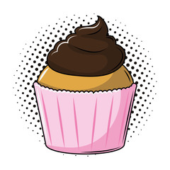 Delicious cupcake dessert pop art