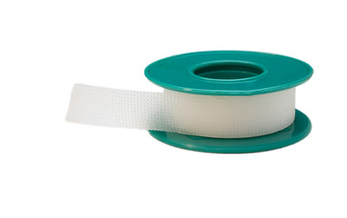 close-up roll of thin transparent germicidal bactericidal medical patch isolated cutout on white background