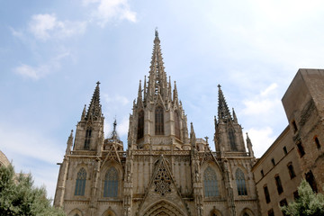 Fototapeta na wymiar The Cathedral of the Holy Cross and Saint Eulalia in Barcelona, Spain.