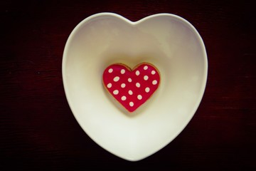 Heart shaped cookies icing for Valentine's day delicious homemade natural pastry, baking with love for Valentine's day, love concept