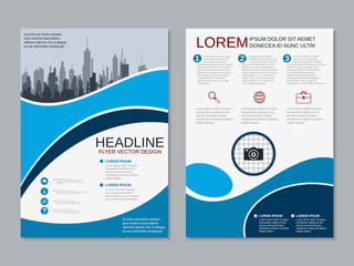 Modern professional business two-sided flyer vector design template