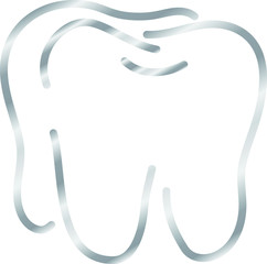 Silver Simple Line drawing of tooth