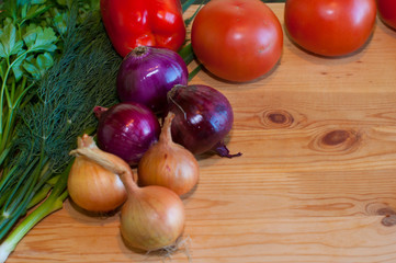 Assortment of fresh fruits and vegetables