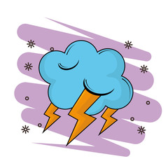 Cloud with rays cartoon