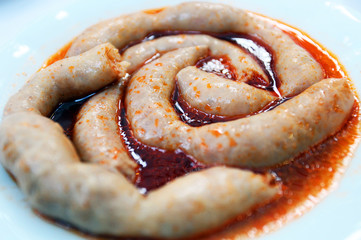 Traditional Antakya food 'Mumbar' on the dinner plate in Hatay (Antakya), Turkey.