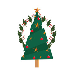 tree wreath stars balls christmas decoration