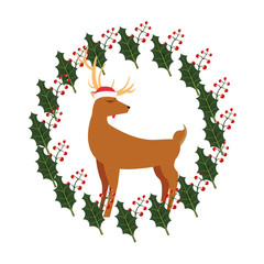 reindeer wreath berries christmas decoration