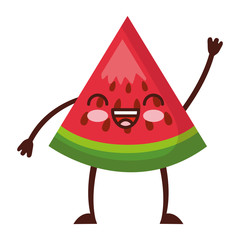 kawaii cute watermelon cartoon character