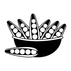 bowl with peas healthy food