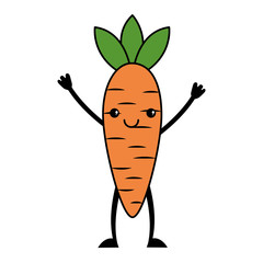 kawaii cute carrot cartoon character