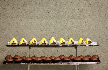 The desserts on the trays