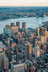View of buildings in Midtown Manhattan and the East River in New York City