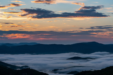 Sunrise Over Foggy Blue Ridge Valley