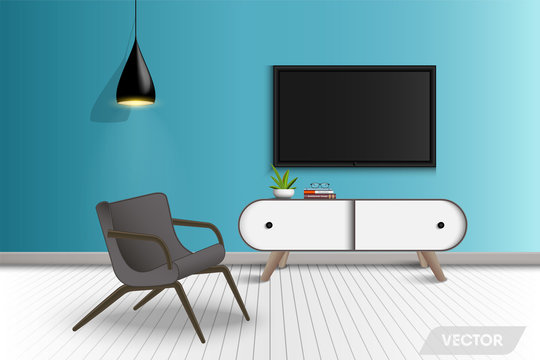 Living room interior design and decorative, Vector, Illustration