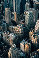 Fototapeta na wymiar A bird's eye view of buildings in Midtown Manhattan, New York City