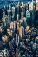 A bird's eye view of buildings in Midtown Manhattan, New York City