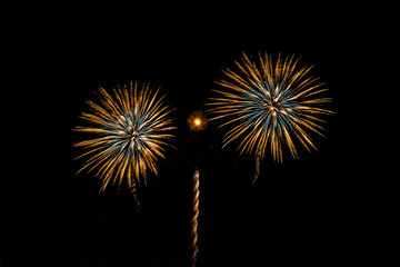 Colorful fireworks festival happy new year 
