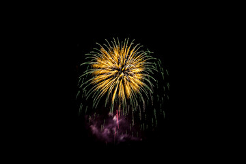 Fototapeta premium Colorful fireworks festival happy new year 