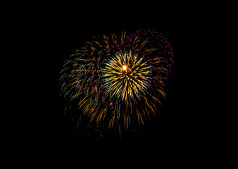 Obraz premium Colorful fireworks festival happy new year 