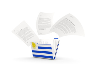 Folder with flag of uruguay