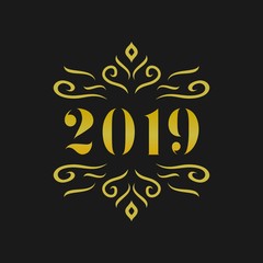 Happy New Year 2019 Logo, background