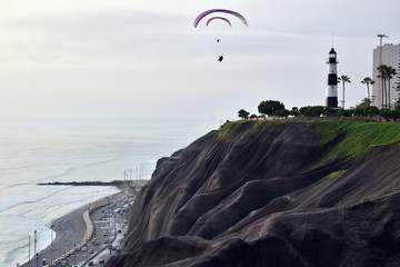 Fototapeta na wymiar Coastline in Lima, Peru