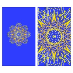 Cards or Invitations set with mandala ornament. Vector illustration. For wedding, bridal, Valentine's day, greeting card invitation.