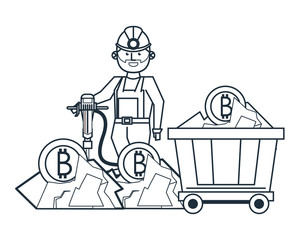 Bitcoin mining and investment black and white