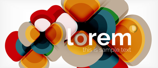 Abstract background - geometric multicolored round shapes composition. Trendy abstract layout template for business or technology presentation