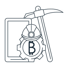 Bitcoin mining and investment black and white