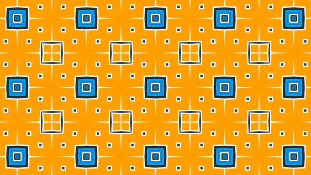 Wallpaper Weirdness 5 - 60fps 4k Evolving Tiles Video Background Loop // Decorative alternating pattern with blue and orange color tones in a black and white neighborhood.