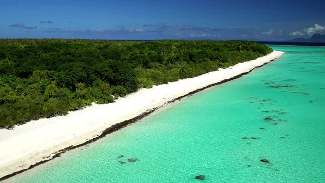 Aerial view of Tupai and Bora Bora Island South Pacific ocean