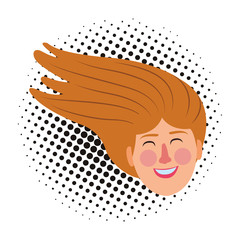 Woman face smiling pop art