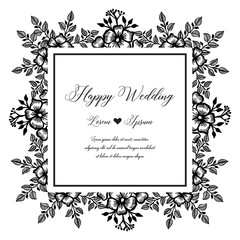 Set of card with flower wedding ornament concept vector