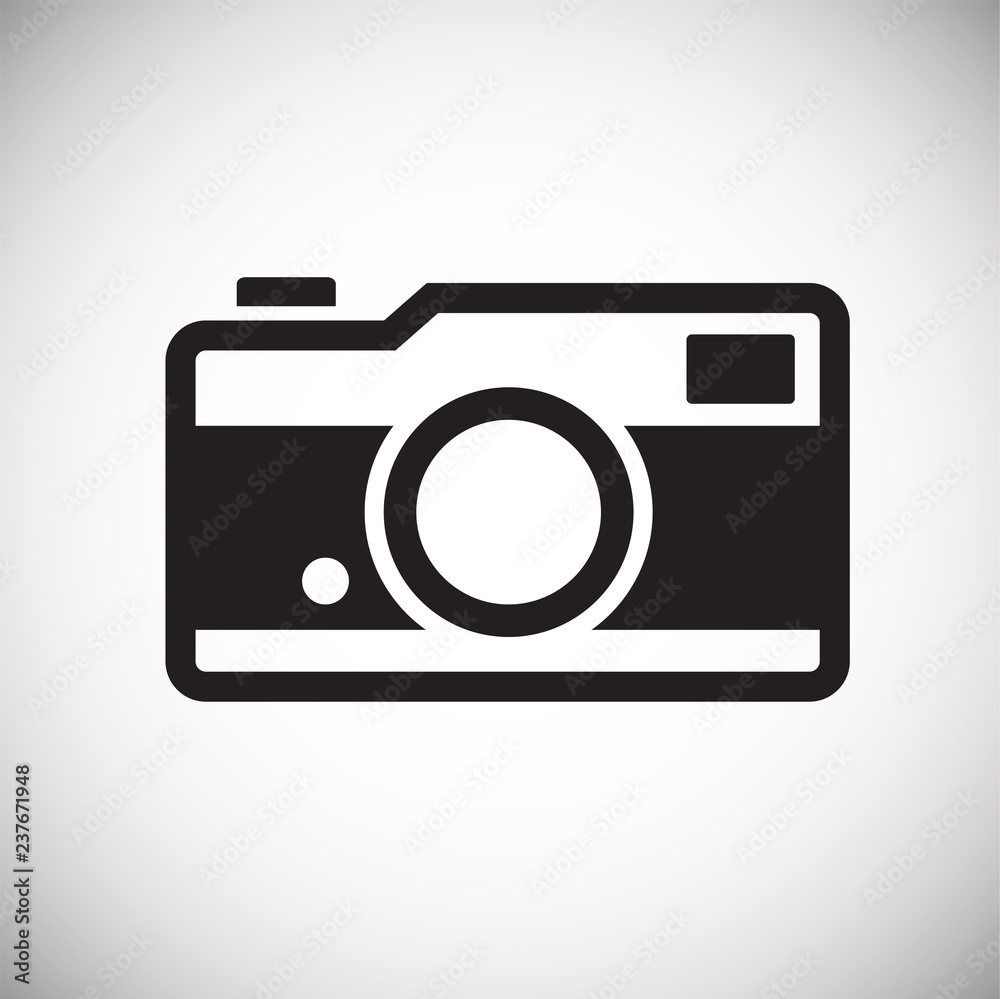 Poster digital camera icon on white background for graphic and web design, modern simple vector sign. inter