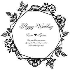 Set of card with flower wedding ornament concept vector