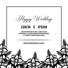 Wedding ornament concept with flowers vector art