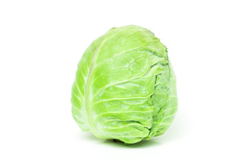 cabbage (Brassica oleracea var. capitata) is vegetable fresh isolated contains high vitamin C and many nutrients on white background and clipping path