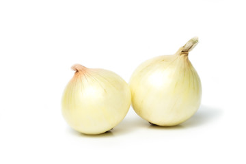 onion (Allium cepa) fresh isolated Is a plant that uses the roots or leaves and many nutrients on white background and clipping path