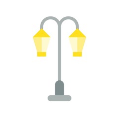Lantern or lamp vector icon, flat style