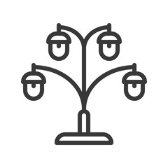 Lantern or lamp vector icon, line style editable stroke