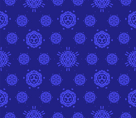 Christmas snowflake seamless pattern for winter holiday ornament