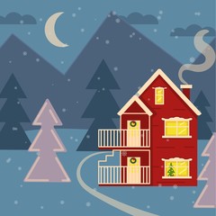 Obraz na płótnie Canvas Winter holiday house